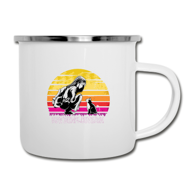 Katzen Emaille Tasse - Katze Katzen Flüsterin