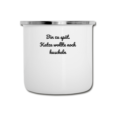Katzen Emaille Tasse - katze - Katze wollte kuscheln