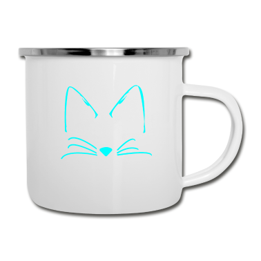 Katzen Emaille Tasse - Katzen Katze süß