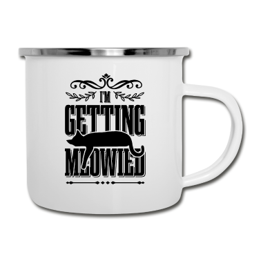 Katzen Emaille Tasse - katze miau katzen