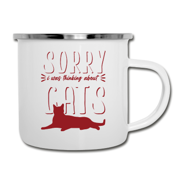 Katzen Emaille Tasse - katze katzen witzig