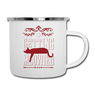 Katzen Emaille Tasse - katze miau katzen