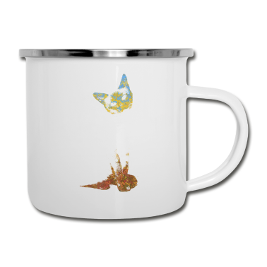 Katzen Emaille Tasse - Katze