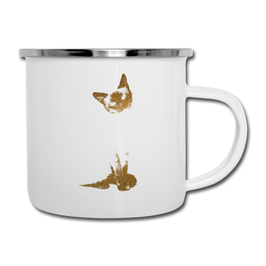 Katzen Emaille Tasse - Katze
