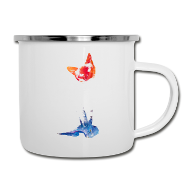 Katzen Emaille Tasse - Katze