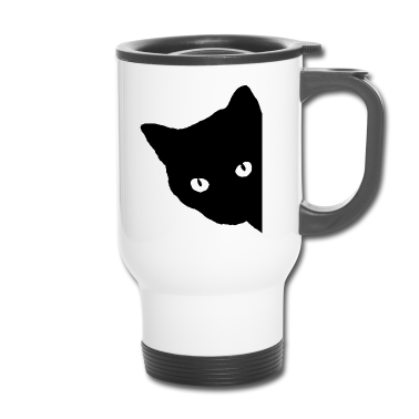Katzen Thermobecher - schwarze Katze Geschenk Tierliebe