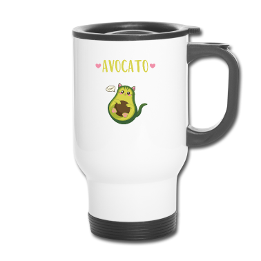 Katzen Thermobecher - Kawaii Avocado als Katze sagt Toast | Avocato