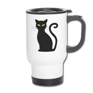 Katzen Thermobecher - Schwarze Katze