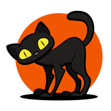 Motiv Halloween Süße Schwarze Katze Damen Herren Kinder