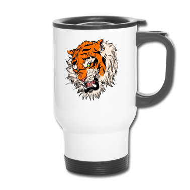 Katzen Thermobecher - Katze Japanischer Tiger Tattoo Design Zeichnung