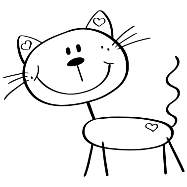 Motiv Lustige Strichmännchen Katze - Comic - Katzen