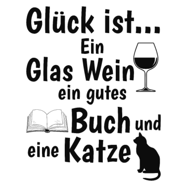 Motiv Glück Wein Buch Katze Maine Coon Geschenk menkun
