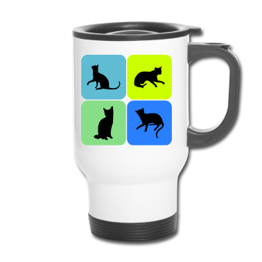 Katzen Thermobecher - Katze Katze Katze Katze Katze Katze, Geschenk