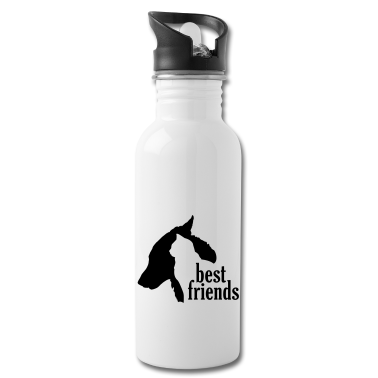 Katzen Trinkflasche - Hunde Katzen Tier Freundschaft Bündnis Silhouette