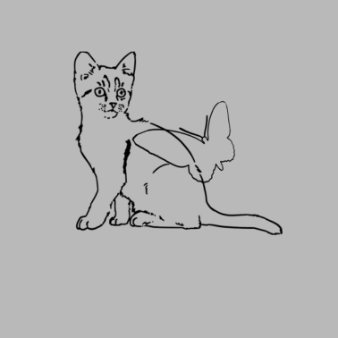 Motiv Katze Schmetterling Umriss