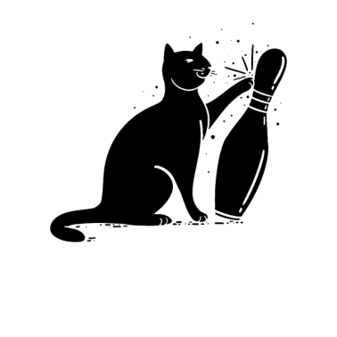 Motiv Katze beim Bowling