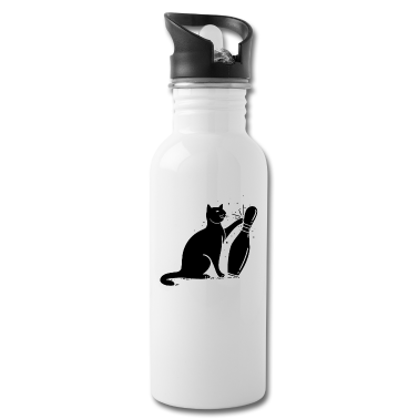 Katzen Trinkflasche - Katze beim Bowling