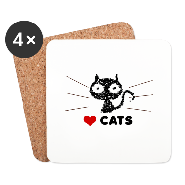 Katzen Untersetzer - Ich liebe Katzen
