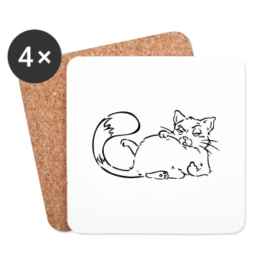 Katzen Untersetzer - Katze Nö Nein Nope Mittelfinger personalisierbar