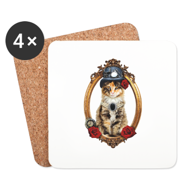 Katzen Untersetzer - Steampunk Katze