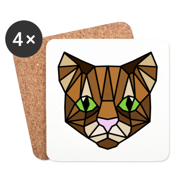 Katzen Untersetzer - geometrische Katze