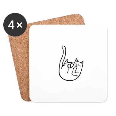 Katzen Untersetzer - fuck you cat Katze Geschenkidee Geschenk