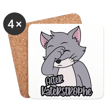 Katzen Untersetzer - Alter Katastrophe Katerstrophe Kater Facepalm