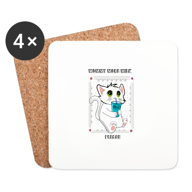 Katzen Untersetzer - Katze Milch Geschenkidee
