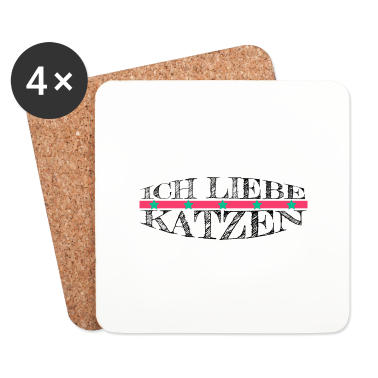 Katzen Untersetzer - katze - Ich liebe Katzen