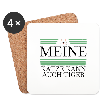 Katzen Untersetzer - katze - meine Katze kann auch Tiger