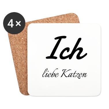 Katzen Untersetzer - katze - Ich liebe Katzen