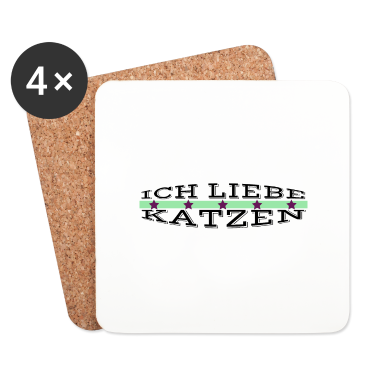 Katzen Untersetzer - katze - Ich liebe Katzen