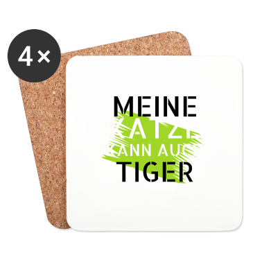 Katzen Untersetzer - katze - meine Katze kann auch Tiger