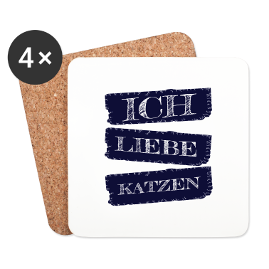 Katzen Untersetzer - katze - Ich liebe Katzen