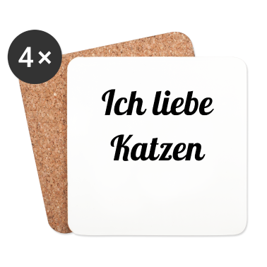 Katzen Untersetzer - katze - Ich liebe Katzen