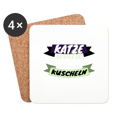 Katzen Untersetzer - katze - Katze wollte kuscheln