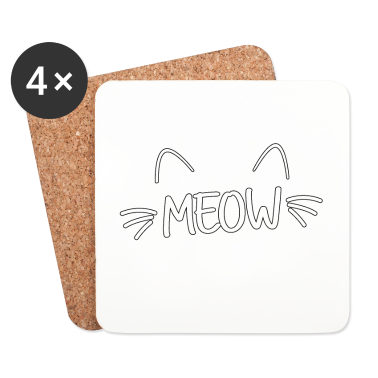 Katzen Untersetzer - Katze Katzen Meow