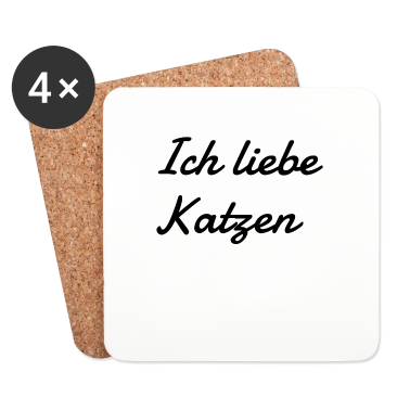 Katzen Untersetzer - katze - Ich liebe Katzen
