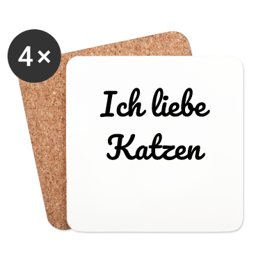 Katzen Untersetzer - katze - Ich liebe Katzen