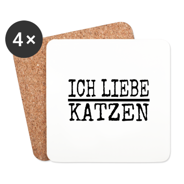 Katzen Untersetzer - katze - Ich liebe Katzen