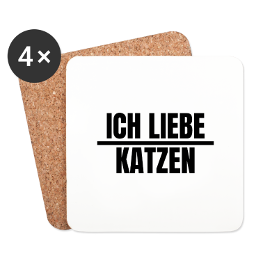 Katzen Untersetzer - katze - Ich liebe Katzen