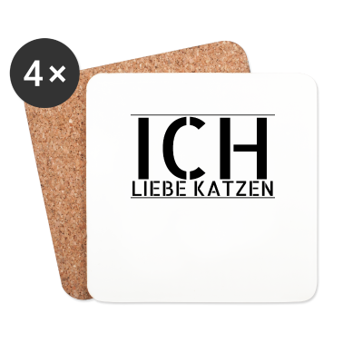 Katzen Untersetzer - katze - Ich liebe Katzen