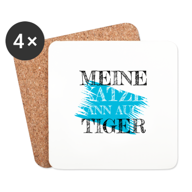 Katzen Untersetzer - katze - meine Katze kann auch Tiger