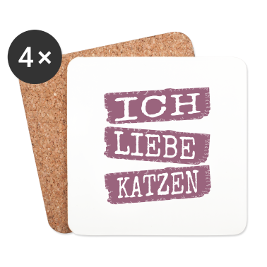 Katzen Untersetzer - katze - Ich liebe Katzen