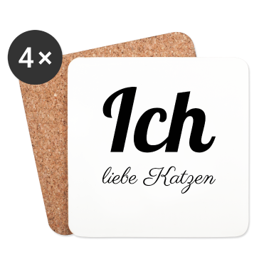 Katzen Untersetzer - katze - Ich liebe Katzen