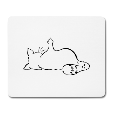 Katzen Mousepad - Katze Nö, Nein, Mittelfinger, nope, ohne Text