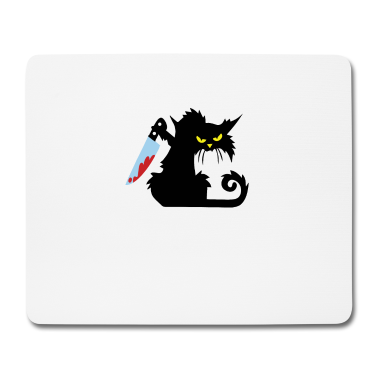 Katzen Mousepad - Katze blut Messer
