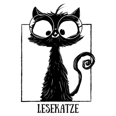 Motiv Lesekatze Lesen & Katze mit Brille Bücher Lesen