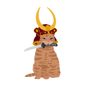 Motiv Samurai Katze Schwert Geschenk Japan Nerd Kater