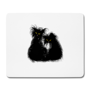 Katzen Mousepad - Katzen Katze Kitten Kater schwarz zottelig wild